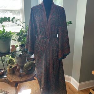 Anthropologie Multicolor Paisley Robe
